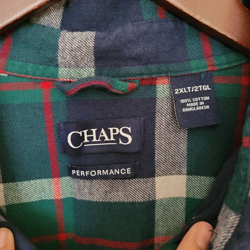 Chaps Plaid Button Down Flannel 2xl - image 4